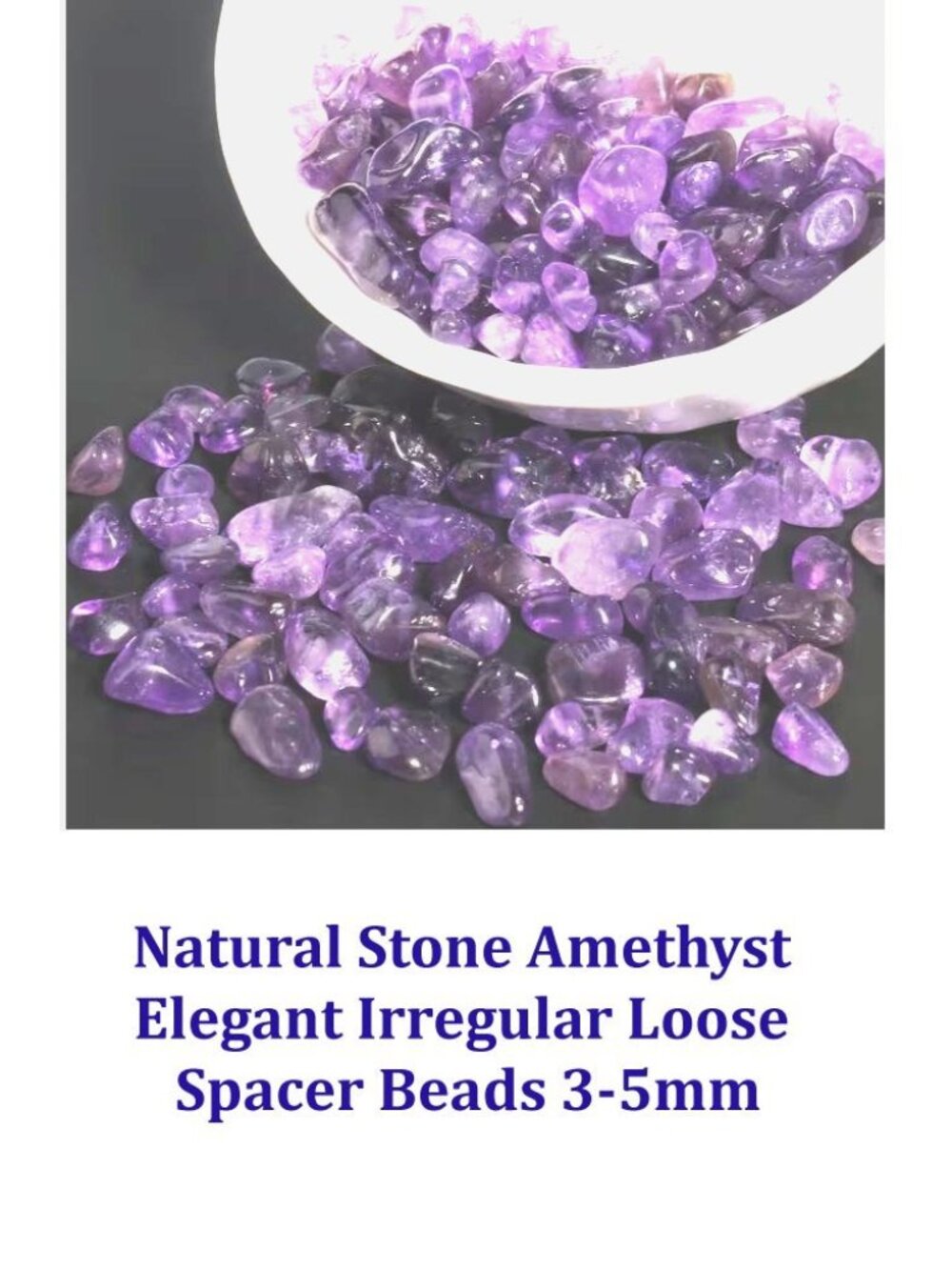 Natural Stone Amethyst  Elegant Irregular Loose  Spacer Beads 3-5mm